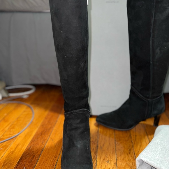 Aquatalia Devon Knee-High Suede Boots Stretch Side Zip Size 8 Women MSRP $695 - Picture 6 of 10